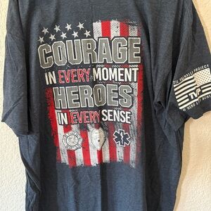 Graphic Tee with Courage and Heroes Design